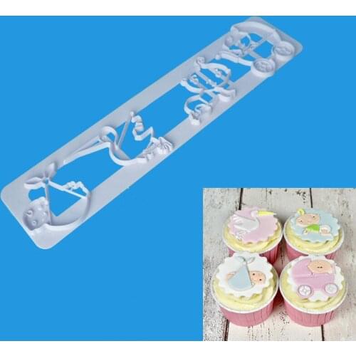 New Cute Baby Theme Cutting Die DIY Cake Mold Baby Cart Cutting Die