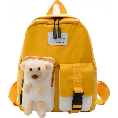 New Cotton Kids Kindergarten School Bags Children Backpacks Cartoon Student Schoolbag Cute Bear Backpack for Girls Boy Book Bags