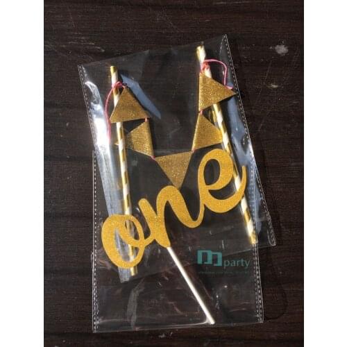 One Cake Topper,baby First birthday cake topper, ONE Smash Cake Set Cake Topper and banner gold cake topper baby Birthday party