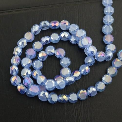 Wholesale 710pcs AAA Jewelry DIY Beads 10mm Crystal Faceted Flat Round Charm Beads Blue AB Color Free Shipping