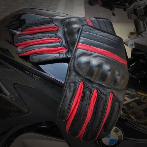 Mens Real Leather Motorcycle Racing Mountain Bicycle Gloves Waterproof Gloves Motocross Cycling Sports GloveTactical Gloves