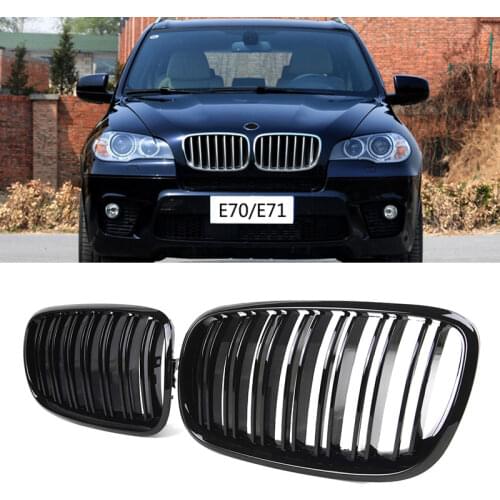 1 Pair M Color Front Grill Double Slat Front Kidney Grill Bumper Grille For BMW X5 E70 X6 E71 E72 2007-2013 Auto Accessories