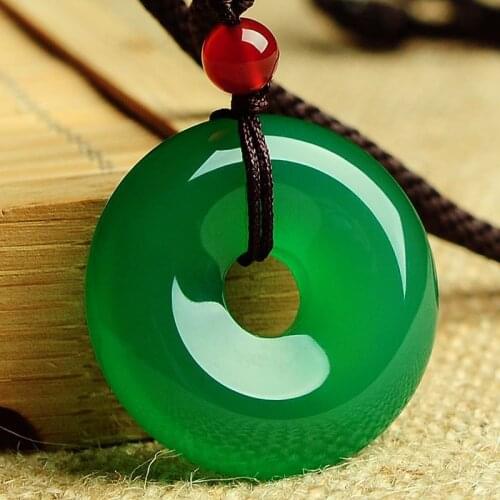 Natural Chalcedony Pendant Bijuterias Women Lover Femme Free Rope Chain Green Yellow White For Choose Lucky Necklace Pendants