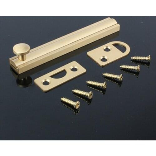 Professional Brass Doors Slide Latch Lock Windows Bronze Latches Furniture Concealed Locks Bathroom Bolt Dust Proof Tube 1PC