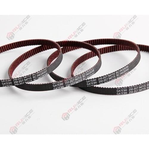 2pcs Gates High Quality Closed Loop Timing Belt Rubber 250-2GT-6RF High Precision Low Dust Synchronous Belts 3d printer parts