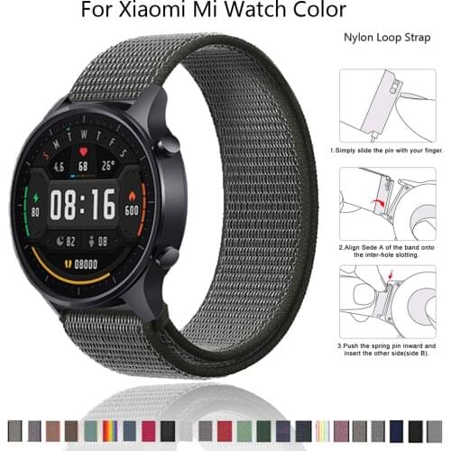 20mm 22mm Nylon Loop Strap for Xiaomi Mi Watch Color Band Wristbelts Sport Bracelet for Xiaomi haylou ls02 WatchBand