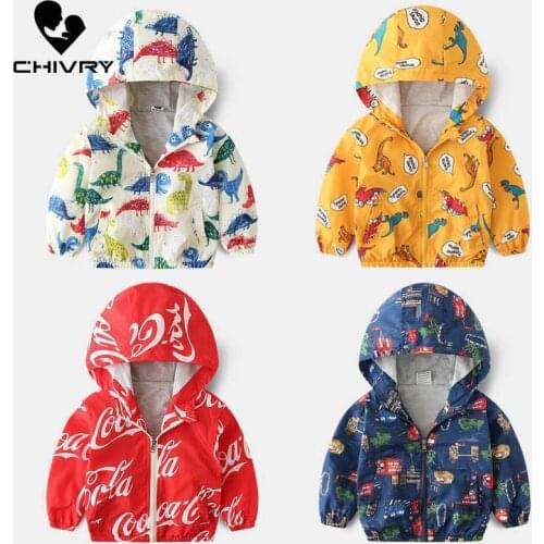 Spring Autumn Children Coat Kids Jacket Boys Girls Outerwear Boy Fashion Cartoon Print Windbreaker Baby Clothes Clothing