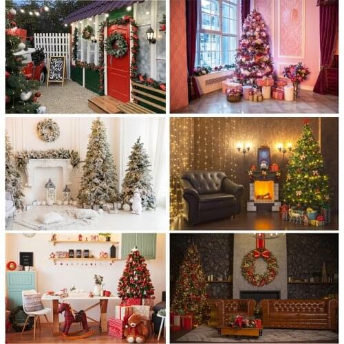 SHUOZHIKE Vinyl Christmas Photography Backgrounds Tree Gift Children Baby Photo Backdrop For Studio Photocall Props 21519HDY-04