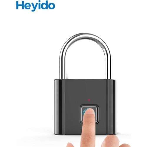 Heyido Keyless Quick Unlock Zinc Alloy Metal USB Charging Smart Fingerprint Padlock