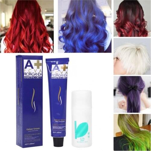 Hair Color Wax 6 Colors 100ml/Bottle Natural Color Fashion Styling Hair Dye Cream With Double Oxygen Milk Hair Dye
