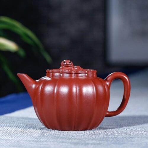 Yixing recommended undressed ore dahongpao purple mud all hand 180 ml lion ball pot of tea tea