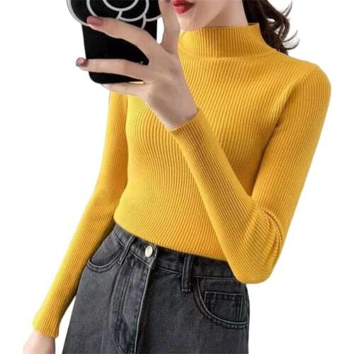 Woman Sweater Autumn And Winter Short Women Turtleneck Sweater Long Sleeve Women Sweaters And Pullovers Women Knitted Jacket