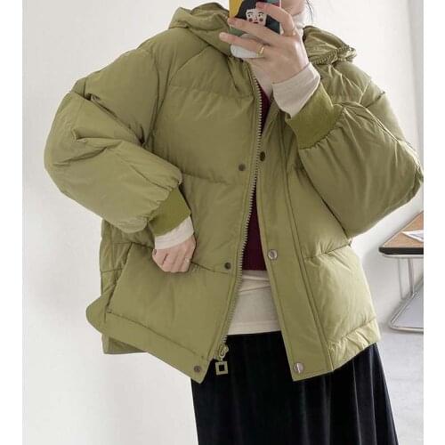 Women Padded Coat Female Parkas Lady Short Outwear Cotton Hoodies Knit Cuff Zipper Irregular Side Slit Hem Office Autumn Winter