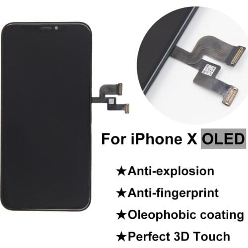 AAA+++ For iPhone X OLED Display With 3D Touch Digitizer Assembly Screen Replacement For iPhone X XS 11 OLED XR TFT XS MAX LCD
