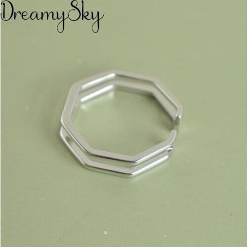 2019 Fashion Hexagon Rings For Girls Christmas Gifts Adjustable Ring Luxury Jewelry Wholesale