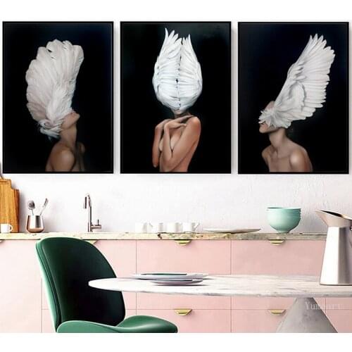 Abstract Flower Avatar Girl Canvas Painting Wall Art Painting Print Poster Wall Art Bedroom Living Room Modern Decor Artwork