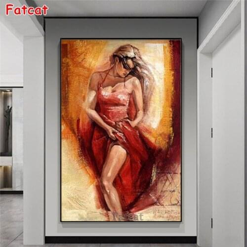 DIY Diamond Painting Abstract sexy dancing woman Diamond Mosaic Full Square Embroidery round Cross Stitch Handmade Hobby PP2388