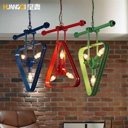 American country Loft retro industrial restaurant water pipe hanging room pendant light