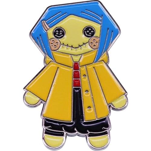 Coraline Doll Hard Enamel Pins Cute Girls Brooches Women Men Lapel Badges Backpack Collar fashion jewelry Gifts For Kids Friend