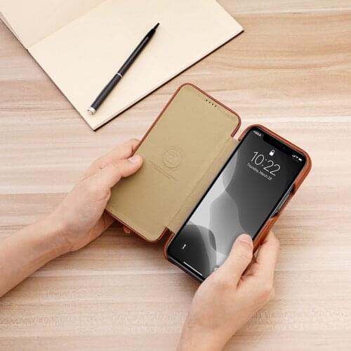 Case for iPhone 12 11 Pro Max Genuine Leather Business Waterproof Flip Case Protective Cover for iPhone XR X XS Max