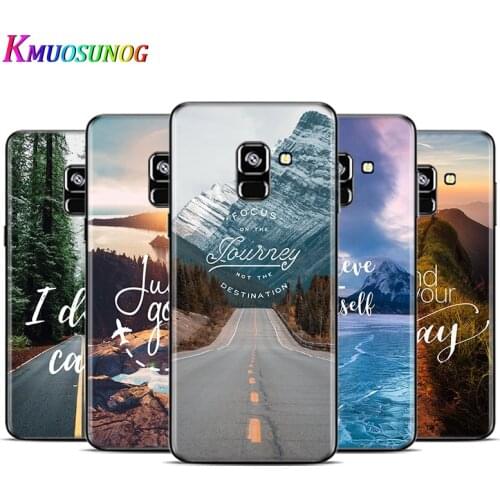 Travel mountain sea beach For Samsung Galaxy A9 A9S A8 A8S A7 A750 A6 A6S A5 A3 Plus Star 2016 2017 2018 Black Phone Case