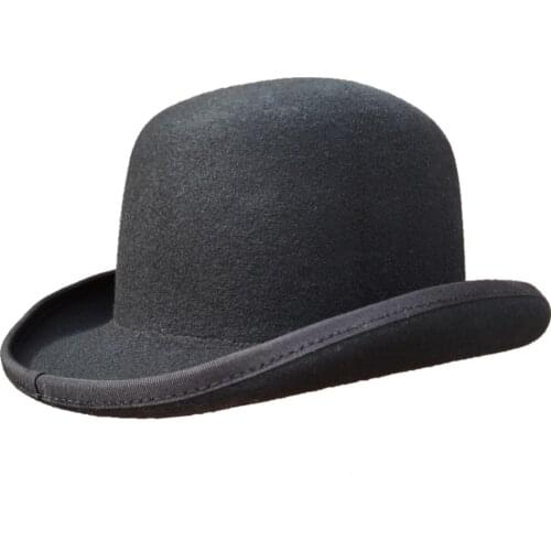 Black Women Men Wool Felt Derby Bowler Fedora Hats