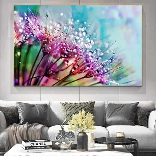 Flower With Dew Drops Nature Landscape Canvas Painting Posters And Prints Still Life Wall Art Picture For Living Room Decoration