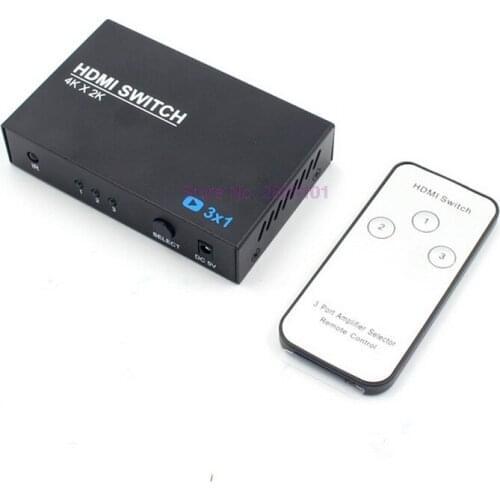 Dhl or fedex 50pcs 3x1 HDMI Splitter 4K*2K 3D 1080P 3 Port HDMI Switch Switcher 3 Input 1 Output HDMI Adapter For HDTV