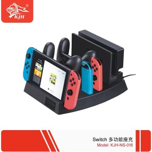 Multifunctional 5 LED Dual Charging Station Dock Storging Charger Stand for Nintend Switch Console/Joy Pad/Pro Game Controllers
