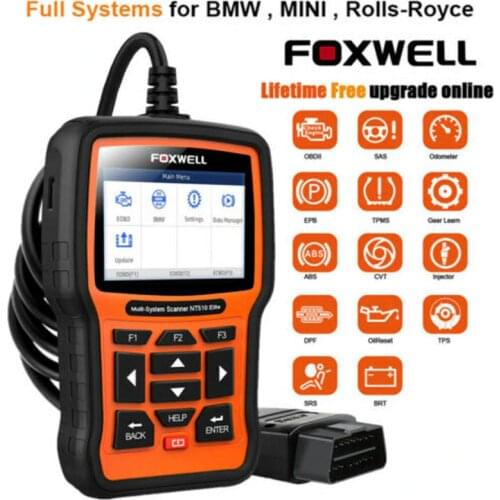 FOXWELL NT510 Elite Code Reader SRS DPF Reset OBD2 Automotive Scanner Bi-Directional Active Test Diagnostic Tool Free Update