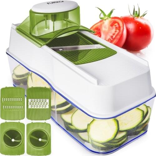 Fullstar 5 IN 1 kitchen accessories Mandoline Slicer Spiralizer Vegetable Slicer cutter Mandoline Food Slicer with 5 Blades