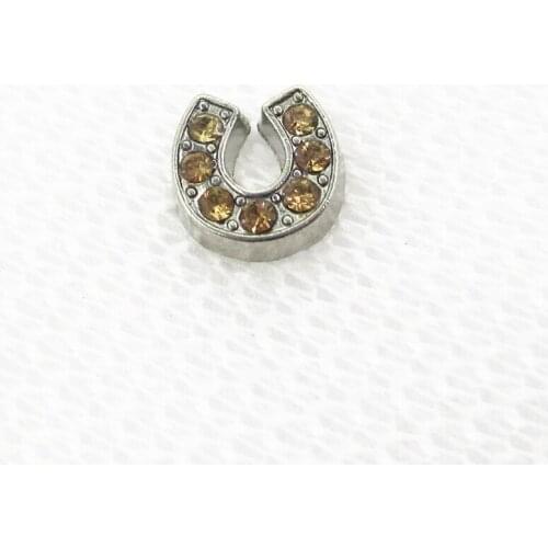 Hot selling 20pcs/lot Coffee Crystal Horseshoe Hoof Floating Charms Living Glass Memory Floating Lockets DIY Jewelry Charms