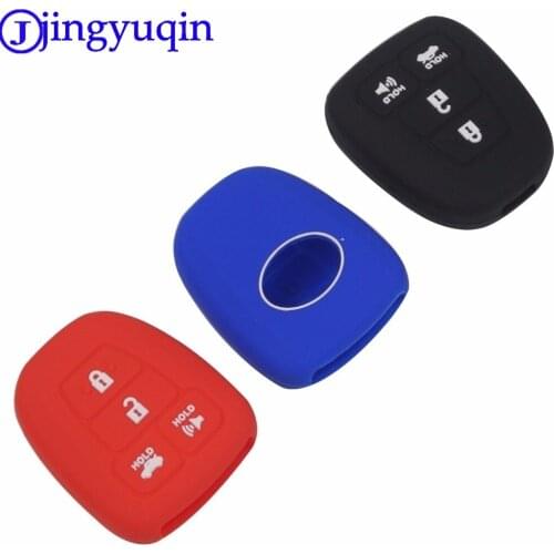 Jingyuqin Car Key Fob Silicone Rubber Cover Holder Protect For Toyota RAV-4 / Highlander / Corolla / Camry 4 Buttons
