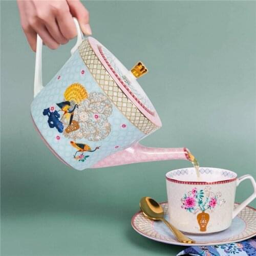 Ceramic Coffee Cups & Saucers Milk Tea Mugs Drinkware Bone China Pot Fruit Plate Birthday Presents With Gift Box Packing