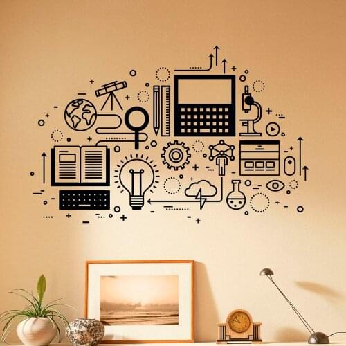 Computer Technology Wall Decal Science Education Bedroom Study Classroom School Interior Decor Art Vinyl Window Stickers Q736