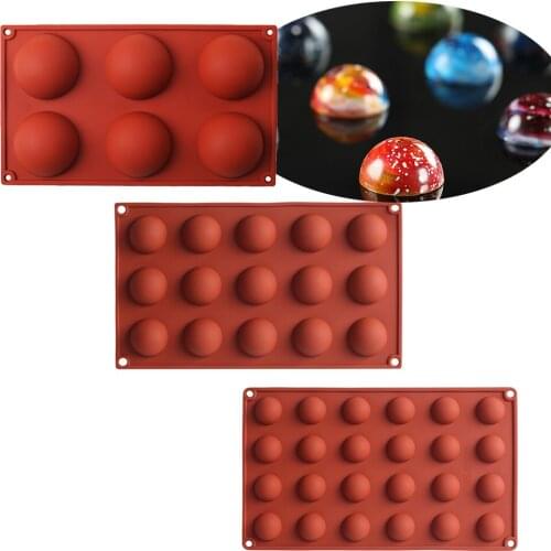 Semicircle Shape Silicone Molds 6/15/24 Holes Hemisphere Food Grade Baking Chocolate Candy Mousse Mold Bakeware Kitchen Gadgets