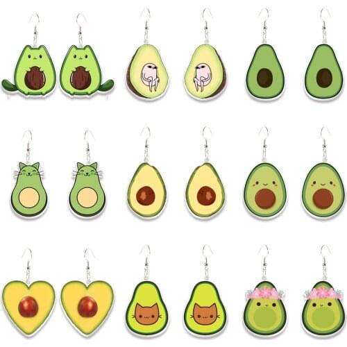 Summer avocado Resin Dangle Drop Earrings for Women Gifts Children Big Long Drop Dangle