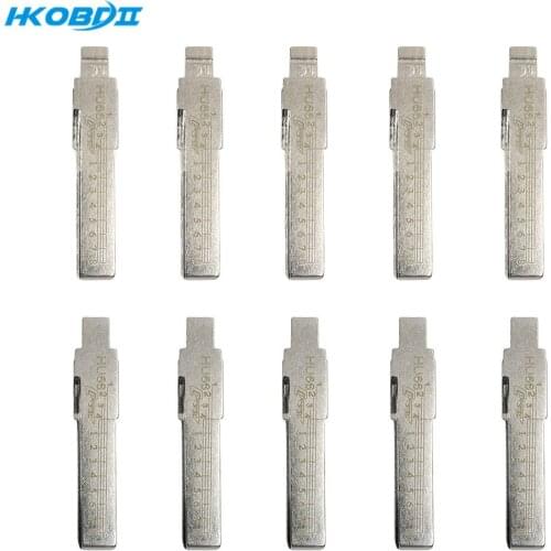 HKOBDII 10/50/100pcs HU66 For Cayenne For Bugatti Uncut #31 NO.31 Blade 31 2-in-1 LiShi Car Key Blade with Scale With Marks