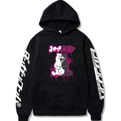 Cute Mens Hoodies Danganronpa Monokuma Men Women Pullovers Hoodies Streetwear Anime Hoody Sweatshirt