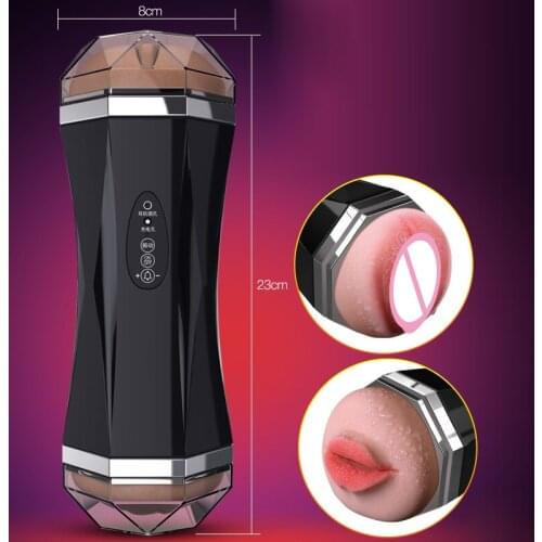 Sound Dual Hole Sucking Vagina Oral Folder Suction Penis Massage Orgasm Passion Cup Male Masturbator Adult Sex Toys for Men USB