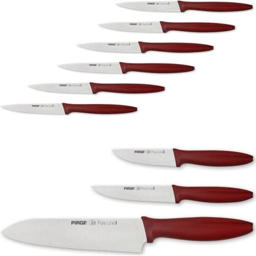 Pirge, Pure Line Household Basic Knife Set - 9 Pieces - Professional Household Knives, Kitchen Knives and Chef Knives - 35151