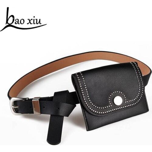 New brand Vintage men women belts Artificial leather soft skin Waist Packs leather Waist mini waist belt bag accessories