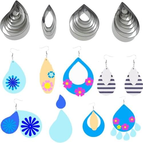 23pcs Polymer Clay Tool Water Drop Stainless Steel Cutter Ceramic Pottery Cutting Mold Designer DIY Craft for Jewlery Pendant