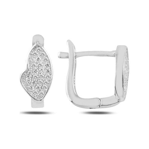 Silver 925 Sterling Zircon Cubic Zirconia J Earrings