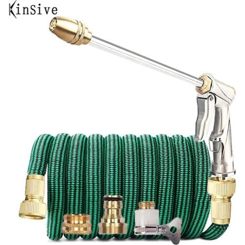 16FT-150FT Expandable Magic Garden Hose Water Gun High-Pressure Car Wash Hose Pipe Spray Water Jet Flexible Home Garden Cleaning