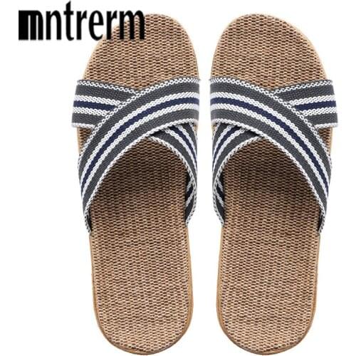 Mntrerm men slippers Fashion Casual Slip On Cane Slides Indoor Home Slippers Beach Shoes zapatillas casa hombre домашние тапочки