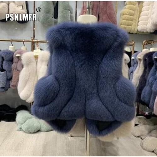 Top Quality Warm Trendy Fashion Womens Winter Coat Streetwear Cute Design Real Fox Fur Coat 2020 New Fashion Sleeveless Vest