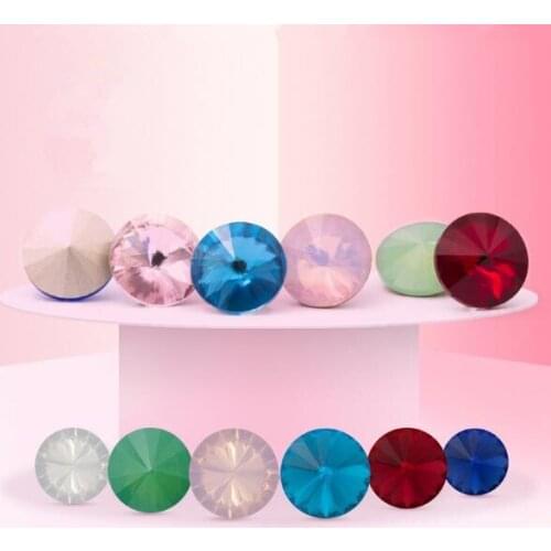 High Quality K9 Crystal Round Rivoli Fancy Stone More Colors 10mm 12mm 14 mm Round Pointback Jewelry Stone