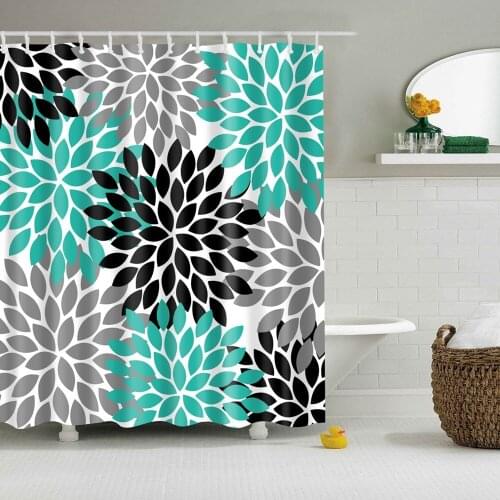 Dafield Dahlia Shower Curtain Home Multicolor Flower Customized Waterproof and Mildewproof Polyester Fabric With Hooks