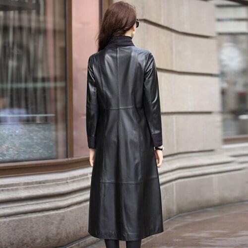 Genuine Leather Spring Autumn Jacket Women 100% Real Sheepskin Coat Female Long Trench Coats Chaqueta Mujer MY